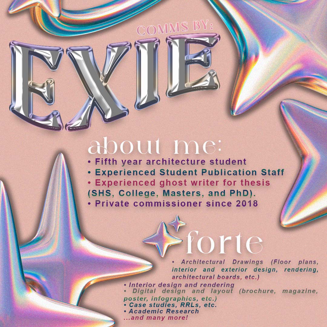 commsbyexie_'s tweet photo. finding it hard to do your tasks? or got no creative juices left? 

well, exie is here for you! we can always work within your budget, just send us a dm so that we can make it work.

a fifth year architecture student and a long time private commissioner.

#commsbyexie https://t.co/R21F4j9SIk