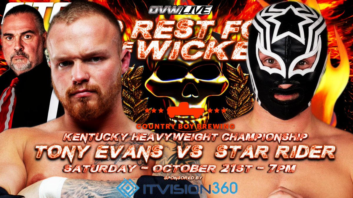 Triller_TV's tweet photo. ⏰⏰ ONE HOUR NOTICE!!!

You've seen #NetflixWrestlers, now see @ovwrestling No Rest for the Wicked LIVE on #FITE PPV.

7pm ET/4pm PT 
Includes unlimited replays
📺 https://t.co/WUW5VqpC1X https://t.co/HYk0xe7Tb8
