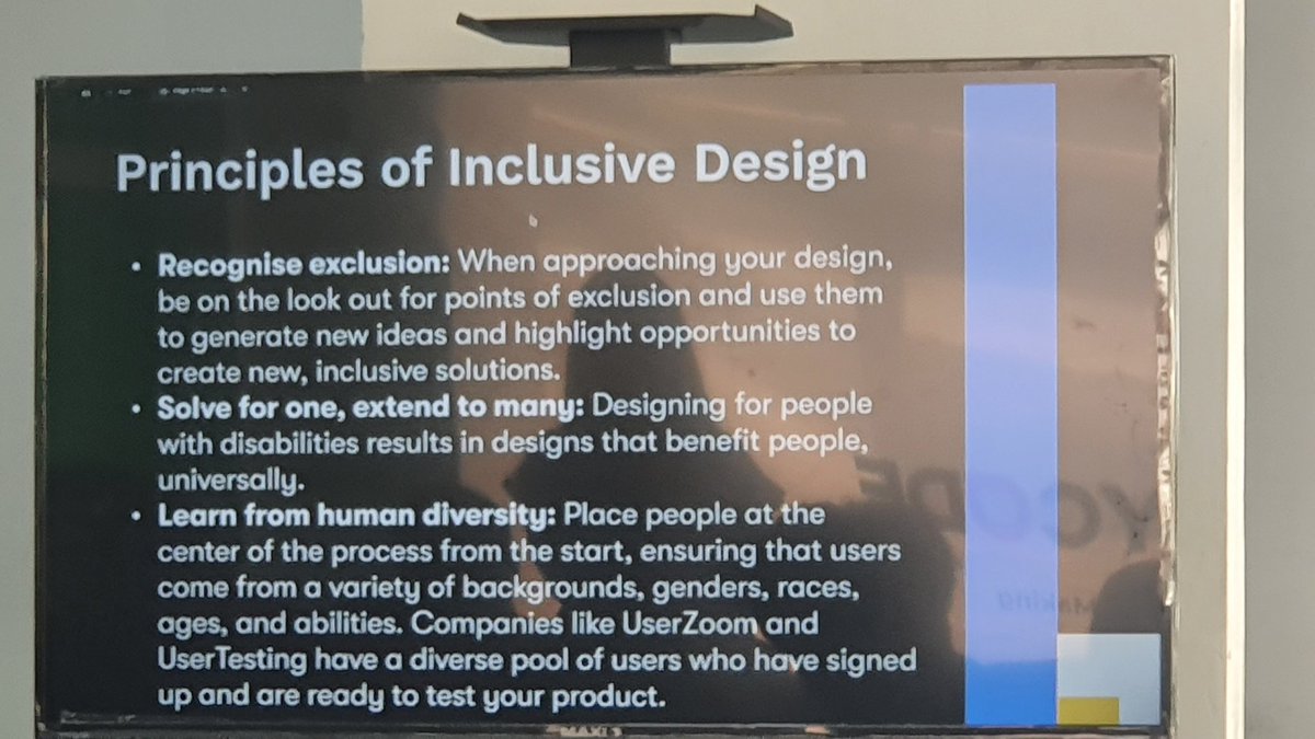 Talked about Accessibility and Inclusion. Why it's important? It's a matter of inclusion and equal access for all users. Inaccessible design can result in exclusion, legal issues and damage to a brand's reputation. #FoFAbuja #FoFAfrica