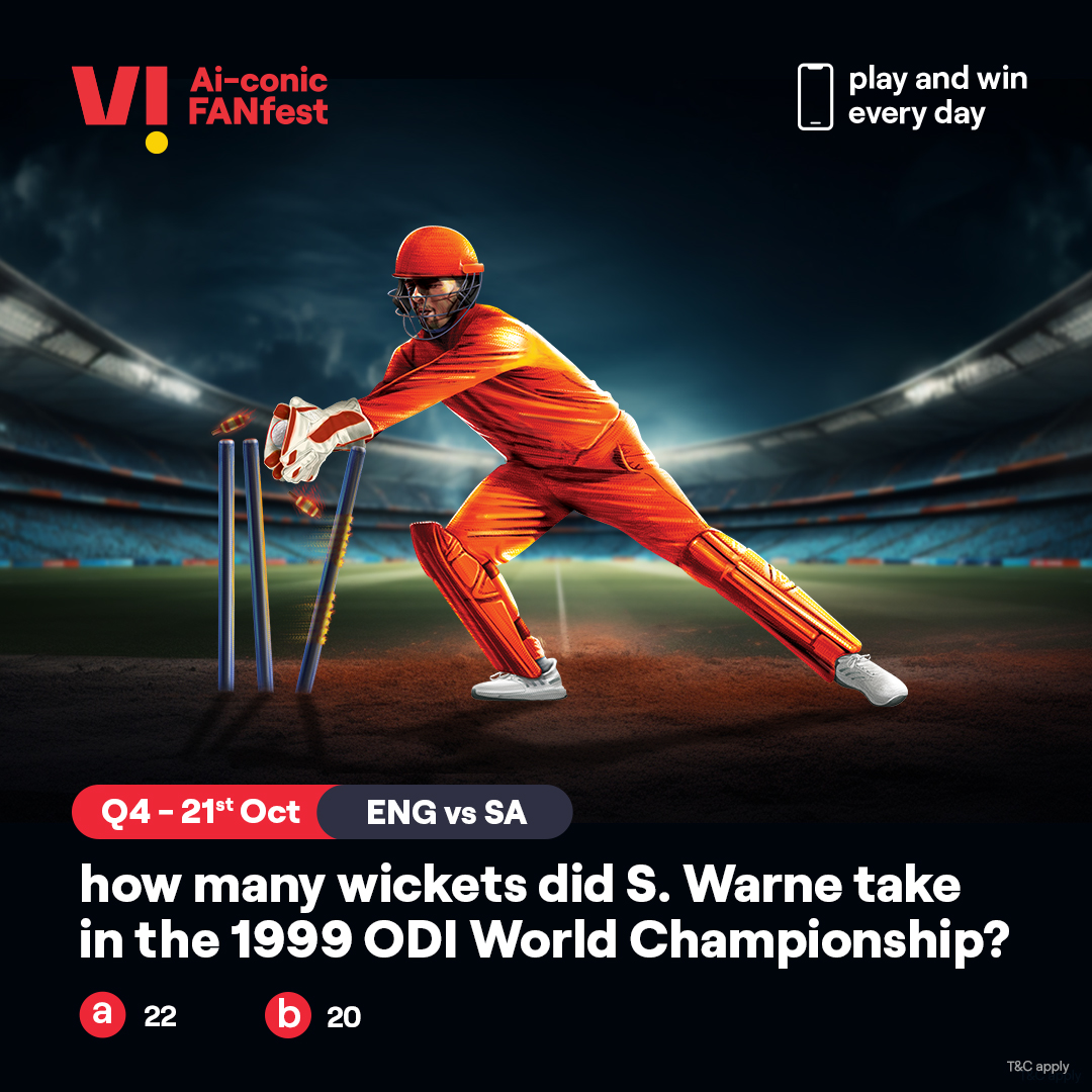 ViCustomerCare's tweet photo. Their game has started, and so has yours. Share the right answer to all the questions of the day using #ViAiconicFANfest and you could stand a chance to win a #smartphone.

Go on, take your shot.

#ContestAlert #WorldCup #Cricket #CricketContest #Play2Win #Contest #ENGvsSA https://t.co/SmAq1YRO0R