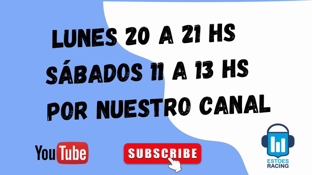 Hay programa, hay <a href="/EstoesRacingOk/">ESTO ES RACING</a> como siempre por nuestro canal de YouTube y por <a href="/RacingOnlineOK/">Racing Online</a>.

Con el <a href="/TanoCoccimiglio/">Hernán Coccimiglio²²</a> y toda banda <a href="/MorrisDiego/">Diego Morris</a> y <a href="/martinidaberry/">Martin Idaberry</a> 

Dale sumate