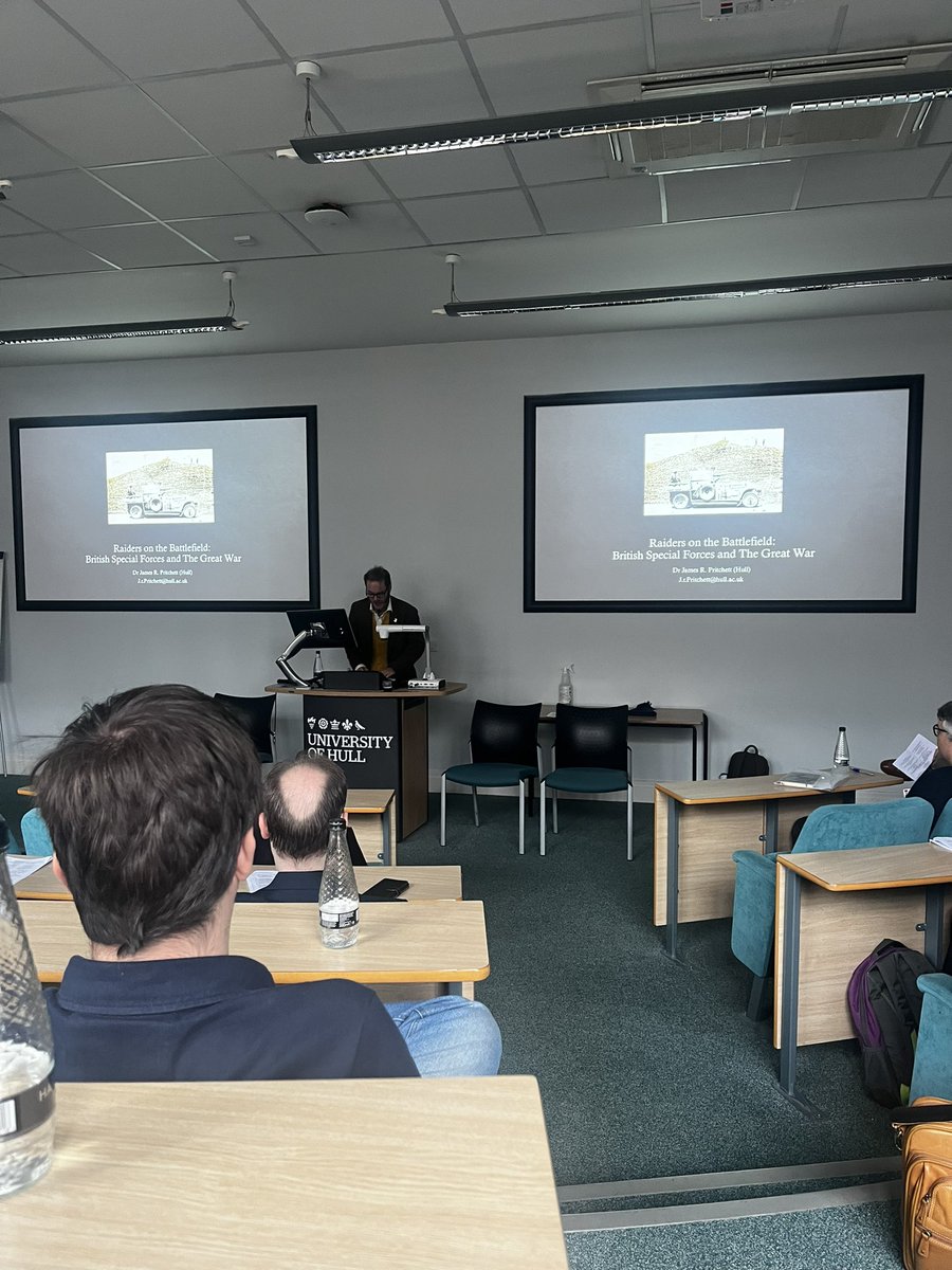 Pictured here is panel 5: Insurgency and Irregulars in the dreaded after lunch spot! The speakers: Christina Chatzitheodorou, Holly Moorhead (having joined us from Australia - how’s that for for a long journey!) and Dr James Pritchett have done a fantastic job engaging us! 👏🏻👏🏻