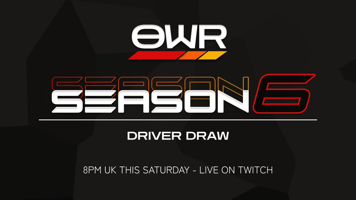 Reminder - we're now LIVE! Season 6 Driver Drawer is about to start on twitch!

Head over to the stream and say hello! - twitch.tv/owrf1

#OWR #f1league #f1leagueracing #f1twitch #f1leagues #f1 #esports