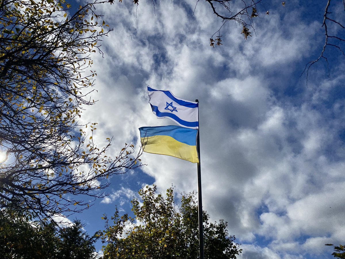 WMNietzer's tweet photo. "Israel is strong, vibrant, and united. We are on the moral and right side of history" - so I did not hesitate for a second to raise the 🇮🇱 flag a few days ago. One must show what one stands for, you owe it the ones suffering and fighting. It's the least you can do  and must do. https://t.co/gTt3RIEVXQ