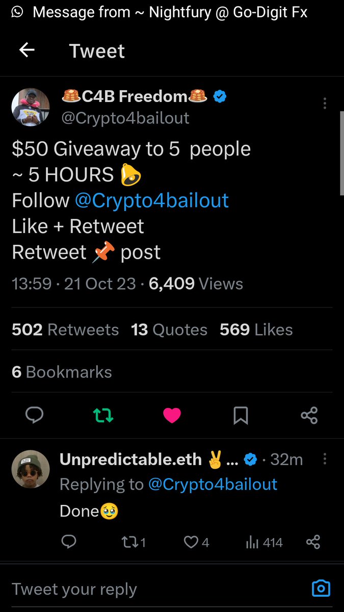 caligrafixx's tweet photo. @Crypto4bailout Done all three, boss 
Bless me🙏 https://t.co/hAmNKTYEC9