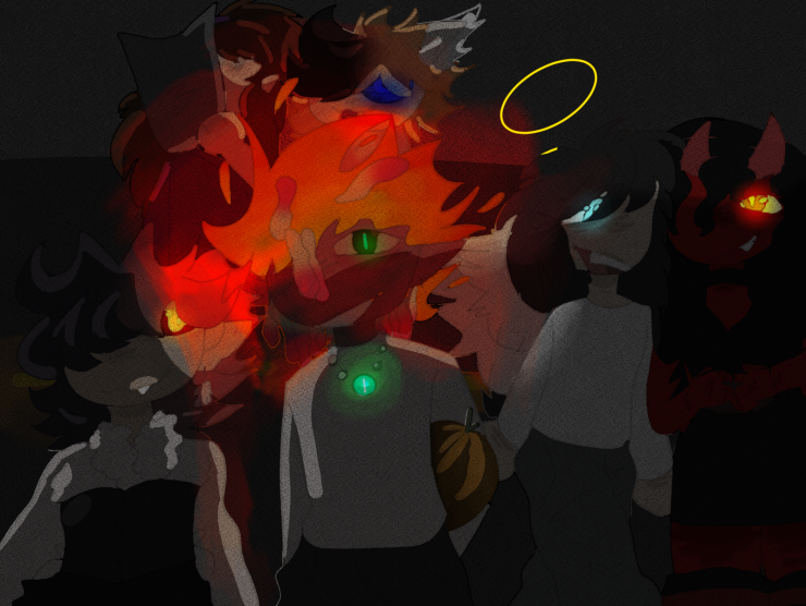 CatsInAFish's tweet photo. Halloween drawing :D https://t.co/h1HmbIKJTS