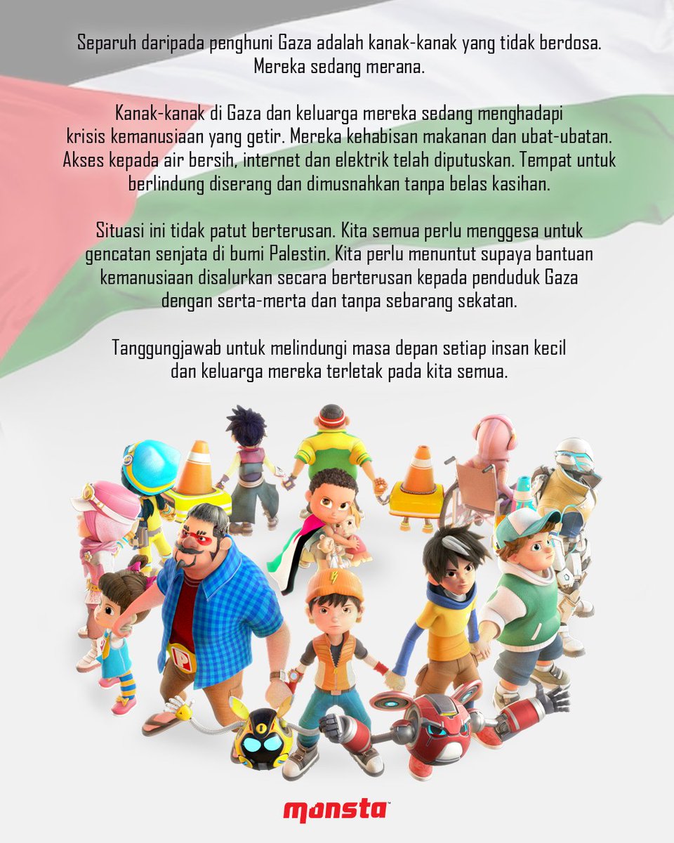 BoBoiBoy's tweet image. Demi kanak-kanak dan keluarga mereka, jangan takut untuk bersuara 🇵🇸🇲🇾 #FreePalestine #PrayForPalestine #SaveGaza