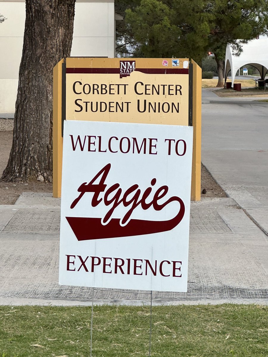 DemusicoE's tweet photo. After winning 54-0 Home game against Gallup last night. My family drove me to Las Cruces for the Aggie Experience. https://t.co/ZWNs0WJ85T