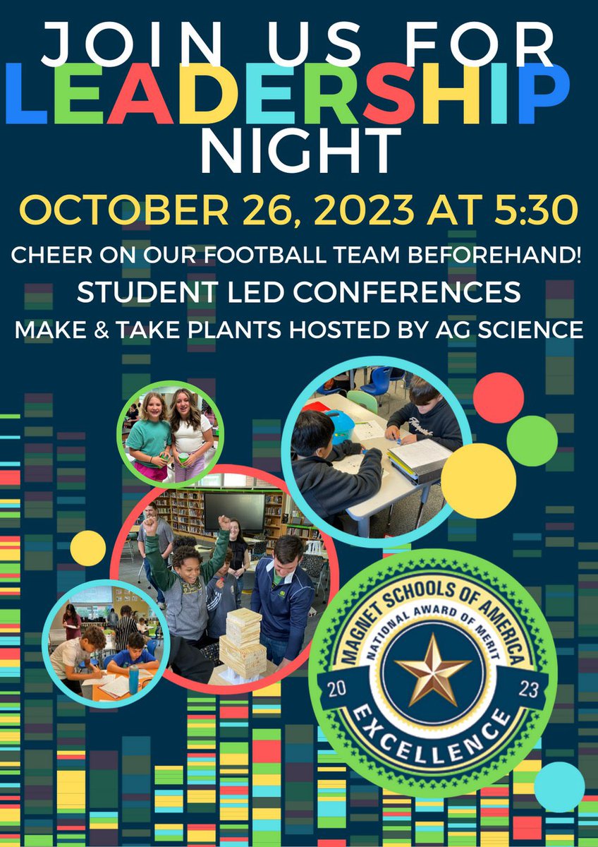CMMSCougars's tweet image. ICYMI — Join us Thursday 10/26 for an evening of community and curriculum! Cheer on the football team at our homecoming game (4:00) and then head inside for a Student Led Conference at 5:30! 

#ThePlaceToBe