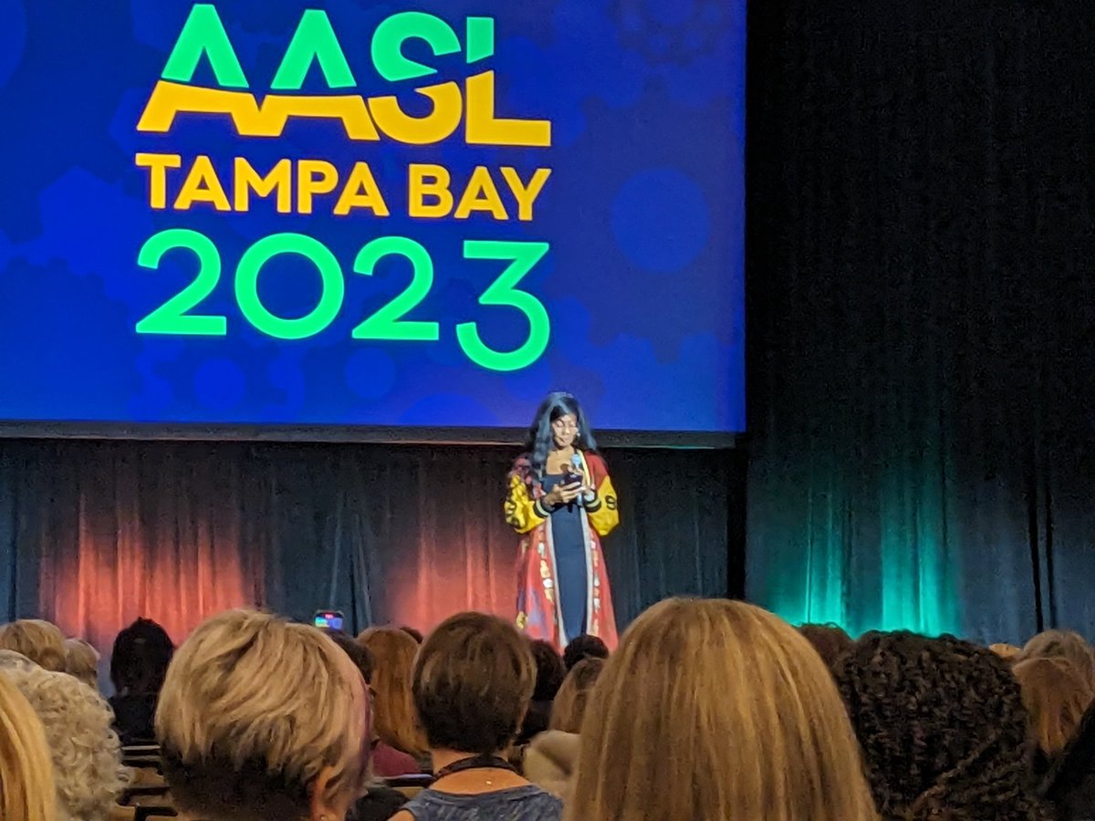 ksmwfs's tweet photo. So inspired by Nic Stone's talk- If a librarian's job is to make sure EVERYONE'S story is on the shelf, WHAT IF parents let us do our job? #AASL23 https://t.co/UETOqonn4m
