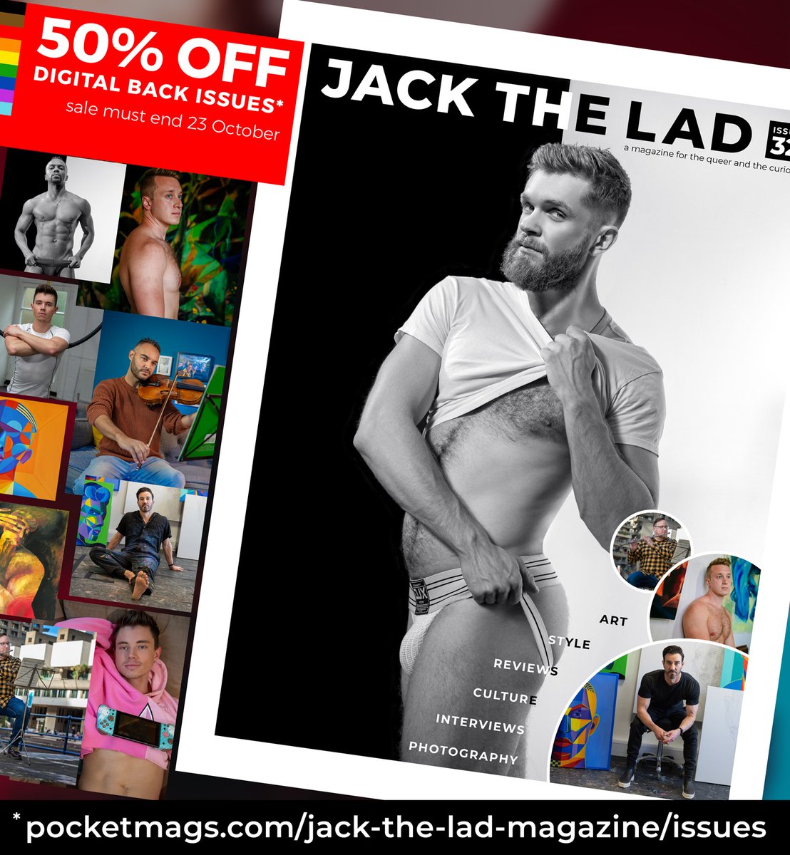 FOMO FLASH SALE! To coincide with our '100 interviews / 100 portraits' posts, this weekend you can get your hands on this, or any digital back issue of Jack The Lad for half the original price at pocketmags.com/jack-the-lad-m… Sale must end midnight (BST) Monday 23rd October