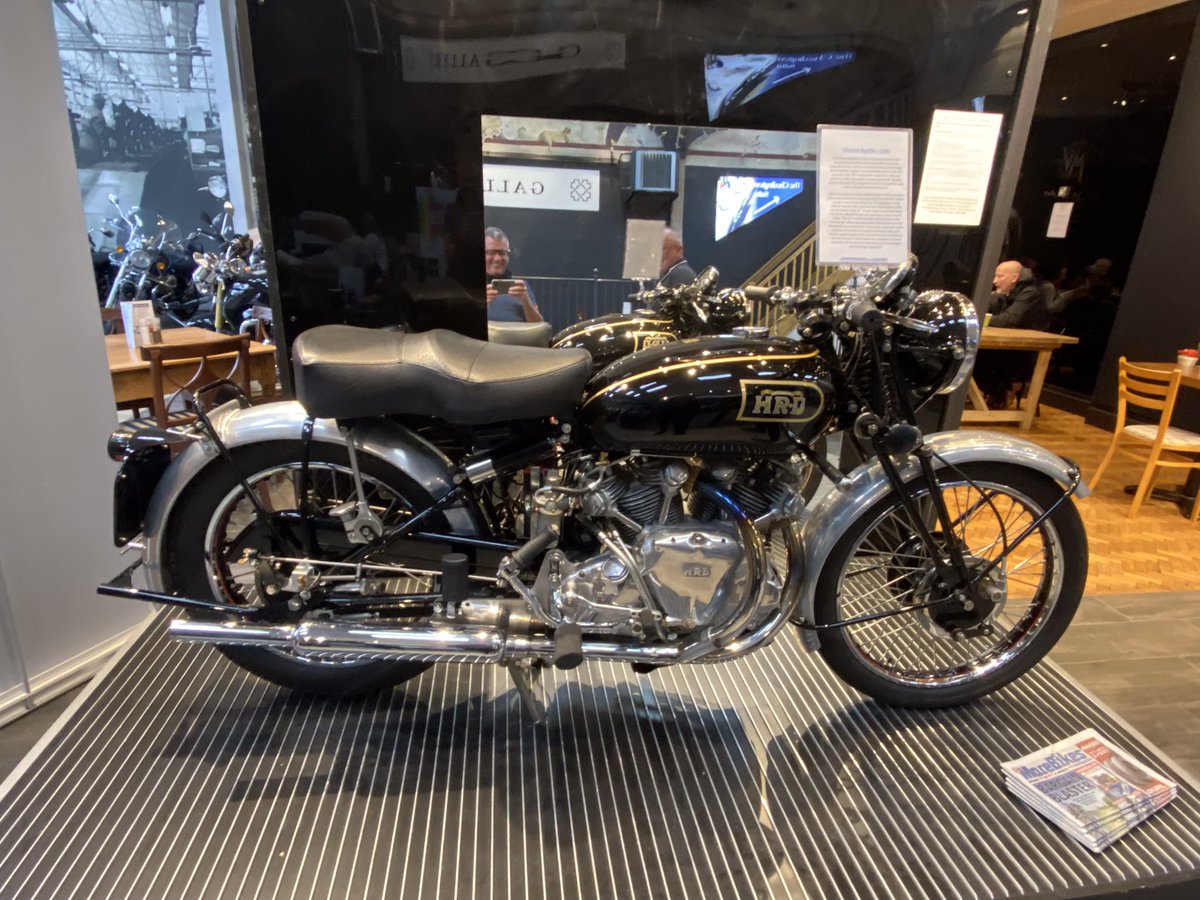 classicrider's tweet photo. Breakfast meeting in a cafe festooned with classic bikes! https://t.co/vSUmh1eoHw