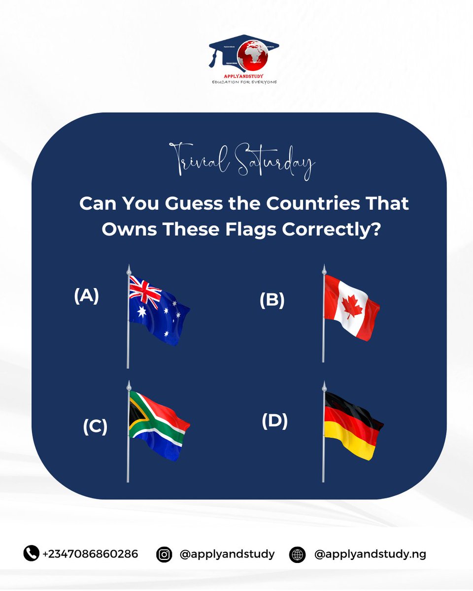 applyandstudy's tweet photo. ๐ Can you guess correctly? Tell us in the comment box.
Who knows, someone might just win a prize. ๐
#applyandstudy #trivial #trivialgames https://t.co/culFscOZHq