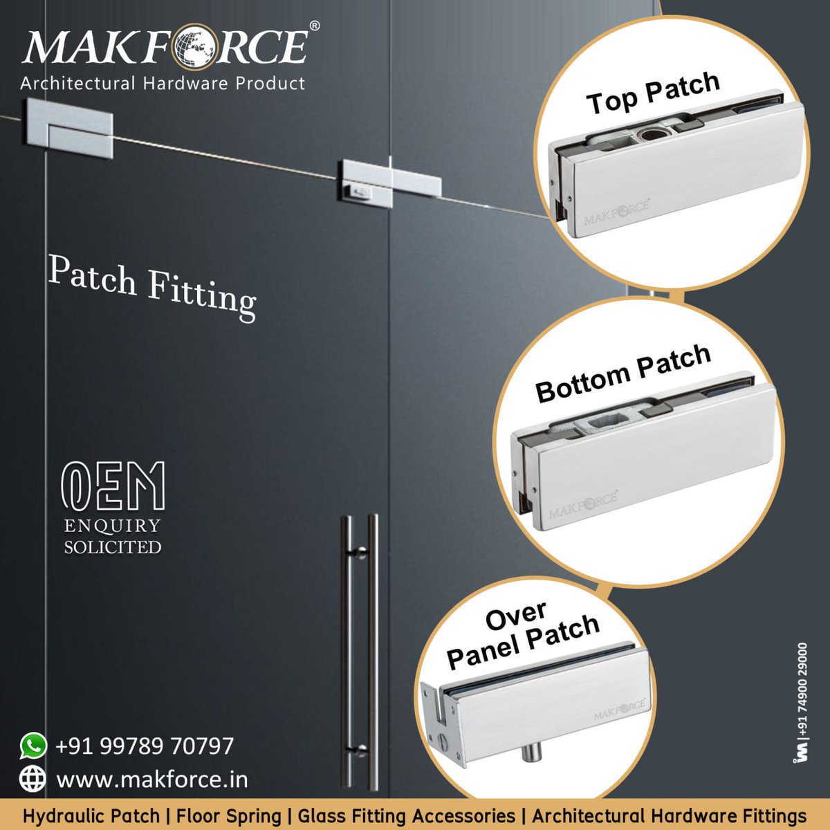 ibais_hardware's tweet photo. MAKFORCE OVERSEAS INDIA - RAJKOT
For enquiry via Whatsapp Click:
https://t.co/b8iCLvN5sa
Mr. Raj Makadia - 99789 70797
#toppatch #bottompatch #doorcloser #floorspring #hydraulicpatch #showerhinges #toppatch #bottompatch #architecturalhardwarefitting
.
@IBAISMEDIA https://t.co/gqFUn7BrkS