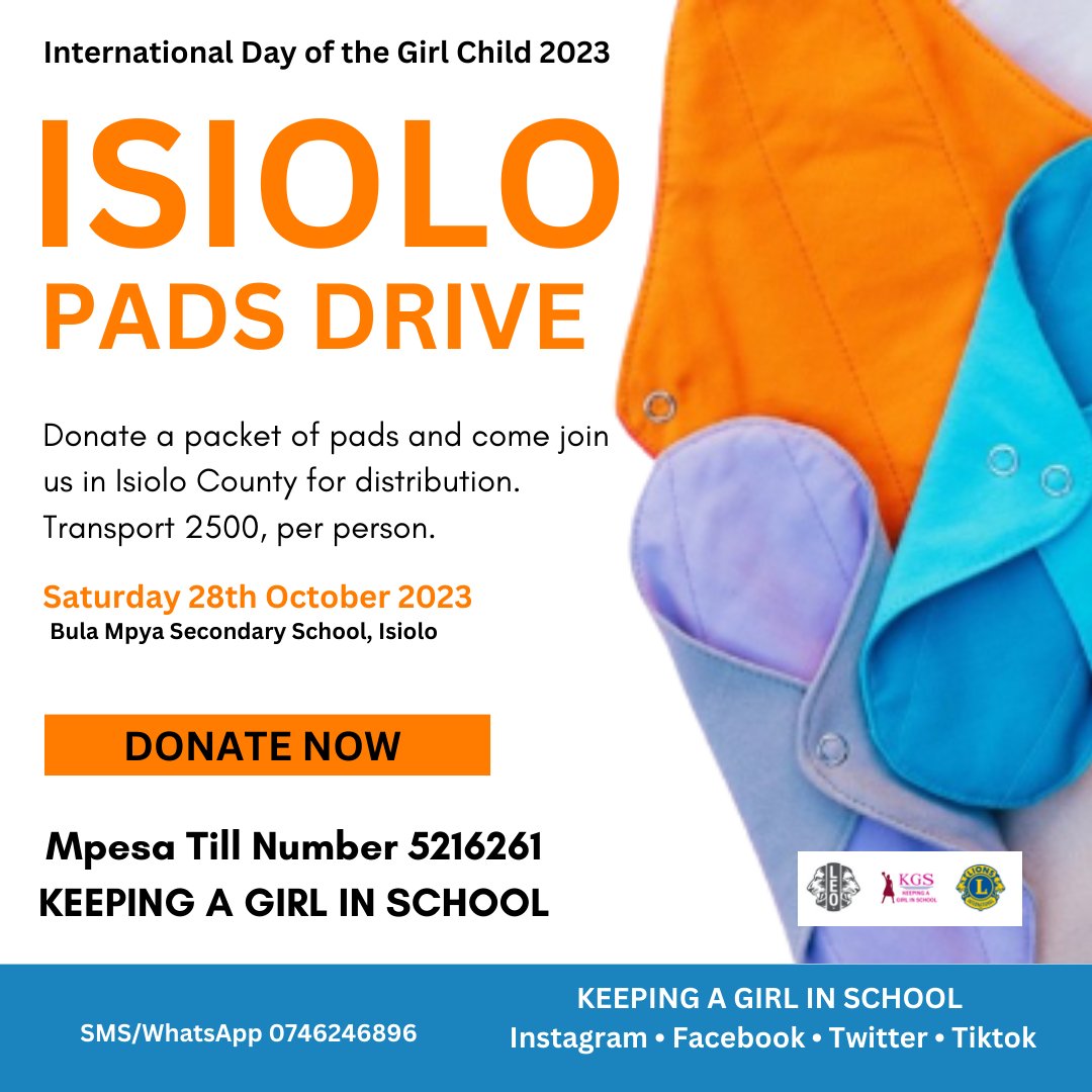#keepgirlsinschool

Sanitary Pads Distribution in Isiolo County 

#weserve #usikueMSHY #endperiodpoverty