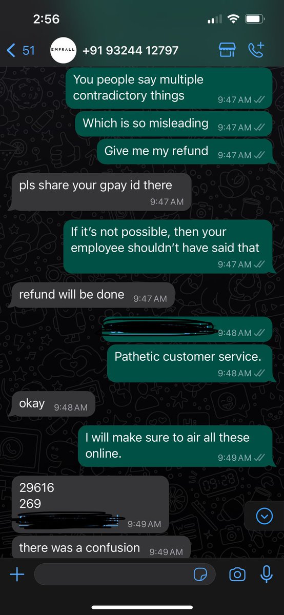 SSumbroy's tweet photo. I have been scammed by this website named emprall. Firstly they delivered wrong product then manipulated me for refund and replacement both, now the replacement is also wrong and no refund at all. 2 weeks already. @emprall pathetic customer support very rude! https://t.co/rjVgoW8lb8