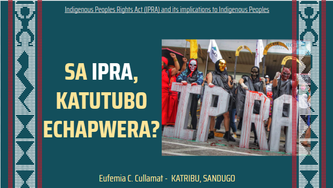 katribu_natl's tweet photo. LIVE: Diskusyon hinggil sa Indigenous Peoples Rights Act (IPRA) of 1997 kasama si @EufemiaCullamat
Manuod at alamin ang implikasyon ng IPRA sa mga katutubo sa aming FB live:
https://t.co/Wo18PnG37M
#ScrapIPRA
#AbolishNCIP
#IPRA2023 https://t.co/yAzoW2NzPe