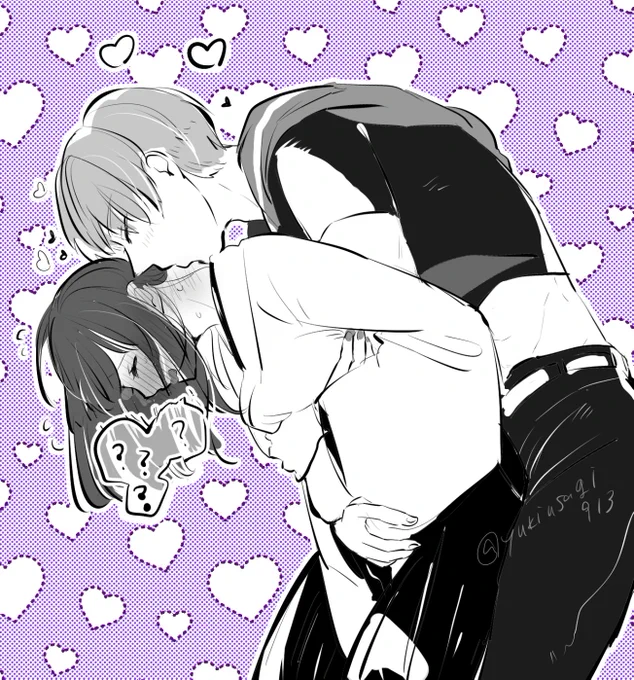 雨ちゃんって首にちゅ～するの好きそうと思って描きました  雨さに♀/さみさに♀