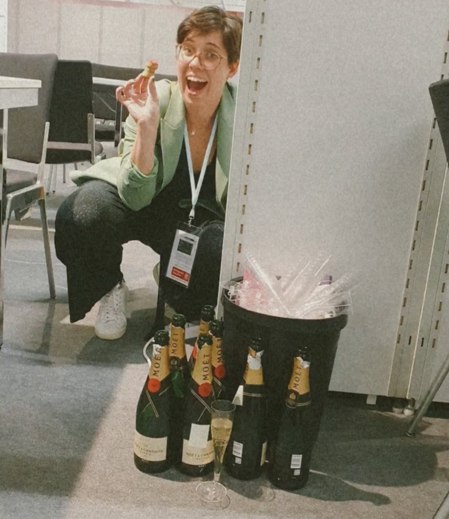 lucyirvine93's tweet photo. Countless brilliant meetings, dinners, &amp; very little sleep later: and we’re finished! Cheers to the best colleagues and friends in the business 🙏 #FBF23 

Can’t wait to spend this weekend sitting in a dark room not speaking to anyone https://t.co/c9cAEEaBFR