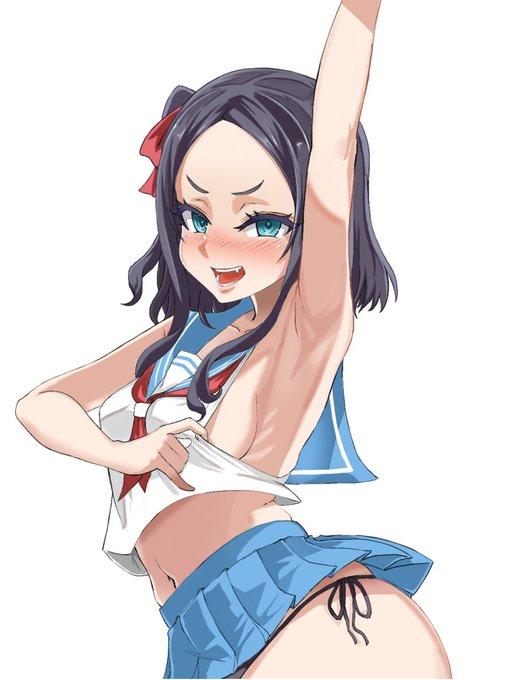 ピースサインくらいの気軽さで腋を見せてくれる子 