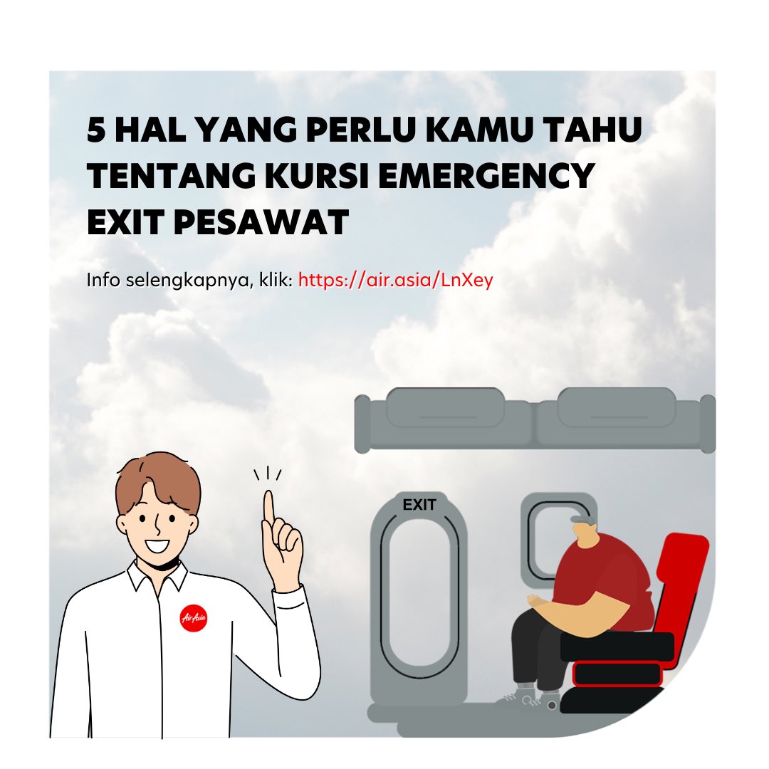 airasia_indo's tweet photo. Duduk dekat emergency exit? πͺππ Simak aturannya di konten #AirAsiaInforms berikut!
(A Thread) https://t.co/0LN5cg9MCj