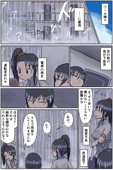 女友達を自宅に連れ込むことに成功した僕(1/2)

フルカラー漫画で濡れ透けは時間がかかり過ぎるな…
#漫画 #マンガが読めるハッシュタグ #漫画が読めるハッシュタグ 