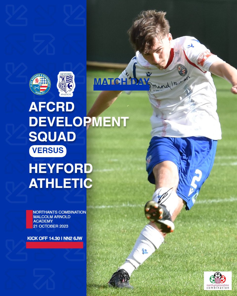 | MATCH DAY |

As the first team are on the road to Birmingham, we play <a href="/HeyfordAthletic/">Heyford Athletic FC</a> at home and are looking to capitalise on the hard work the lads continue to put in.

⏰ 2:30pm Kick Off
🏟️ Malcolm Arnold Academy, NN2 6JW
🎟️ Free Entry

📸 - <a href="/shaunfrankham/">Shaunfrankham</a> 

#COYD💎