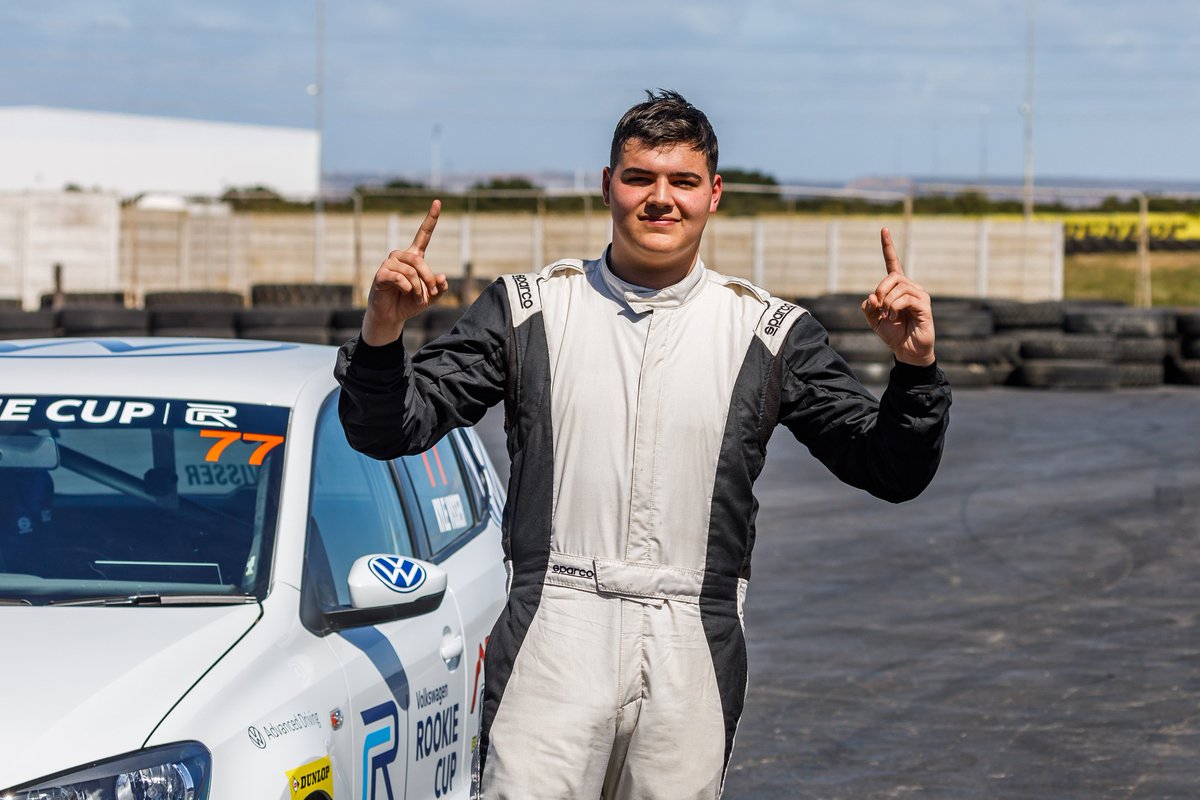 VWMotorsport_za's tweet photo. Kyle Visser strikes back in Race 2 of the Volkswagen Rookie Cup.
Taking the victory ahead of Dhiyven in a very controlled performance.
#VWMotorsport #Volkswagen #Motorsport #GoProZa
@VolkswagenSA @Dunloptyres_SA https://t.co/RW6ofsyHIL