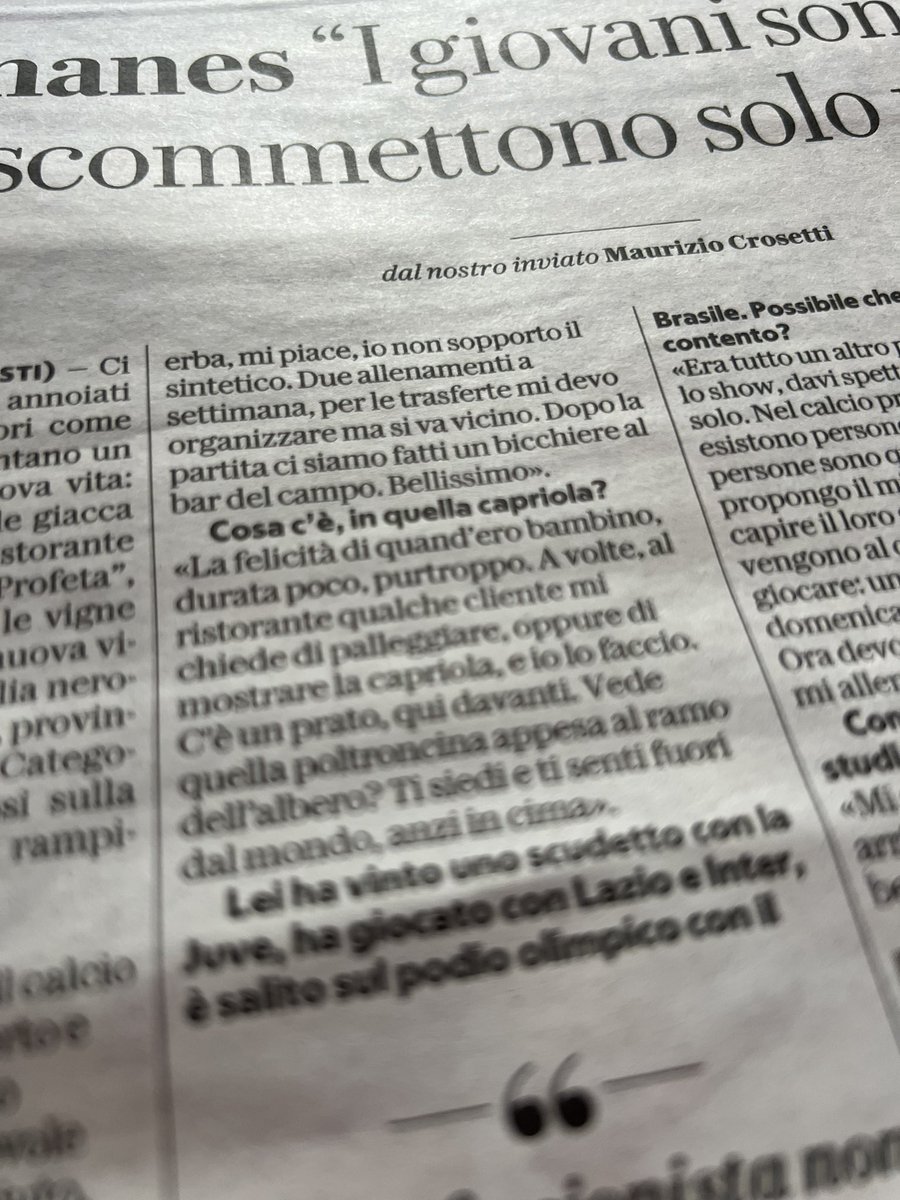 SteveFerrando's tweet image. Che strano mondo il Calcio. Insegui un sogno, la fatica e finisci di divertirti da professionista. Poi chiudi e ti rendi conto che la felicità è un bicchiere al bar del campo con i compagni.  
Il solito piacere nel leggere @m_crosetti @repubblica #football #hernanes #profeta
