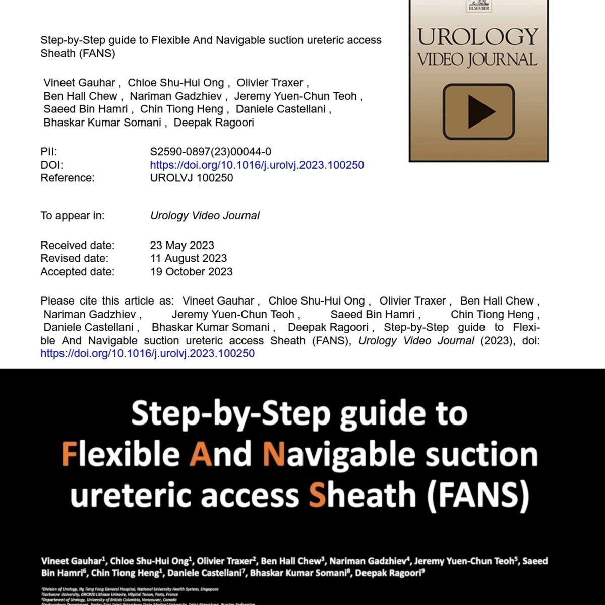#suction #RIRS is #endourology 
4 all: #FANS from <a href="/JustineShi_js/">@ClearPetra-Well Lead</a> <a href="/ClearpetraL/">ClearPetra-Well Lead</a> <a href="/ClearpetraU/">ClearPetra US</a> <a href="/EClearpetr41107/">Endourology Well Lead (ClearPetra)</a> (original patent)
An excellent step by step video with fab voice over by <a href="/drragoori/">𝘿𝙚𝙚𝙥𝙖𝙠 𝙍𝙖𝙜𝙤𝙤𝙧𝙞</a>
<a href="/endouro/">Prof Bhaskar Somani</a> <a href="/OTRAXER/">Olivier Traxer</a> <a href="/DrBenChew/">Dr. Ben Chew</a> <a href="/sbinhamrii/">Saeed Bin Hamri</a> <a href="/Urologeman/">Urologeman (Nariman Gadzhiev)</a> <a href="/D_Castellani/">Daniele Castellani</a> <a href="/jteoh_hk/">Jeremy Teoh</a> #UroSoMe