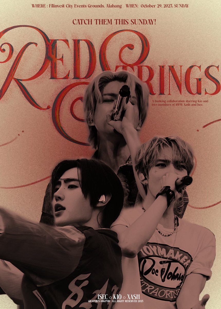 ㅤ

ㅤㅤㅤㅤㅤㅤ  ︵‿︵‿୨♡୧‿︵‿︵

ㅤㅤㅤRedstrings : The Crimson October 
ㅤㅤㅤㅤ Catch them on October 29 at
ㅤㅤㅤㅤ Filinvest City Events Grounds

ㅤㅤㅤㅤㅤㅤㅤ #RedstringsTCO 
ㅤㅤㅤㅤㅤ   #TheCrimsonOctober 
͏͏͏͏͏͏͏͏
ㅤ
