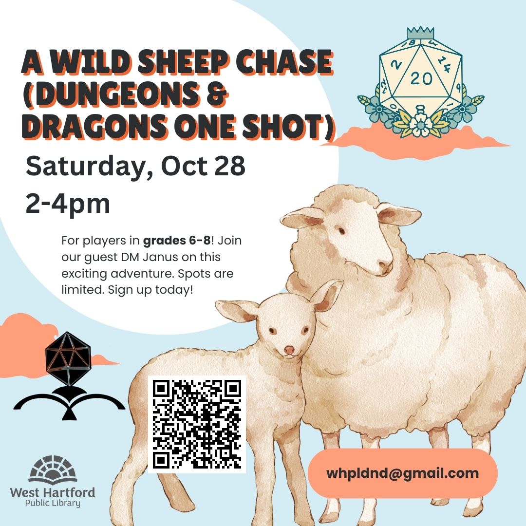 Special D&amp;D One Shot is happening next Saturday 10/28 for players in grades 6-8. Sign up online to reserve your spot! ow.ly/z2g050PZ5Kg