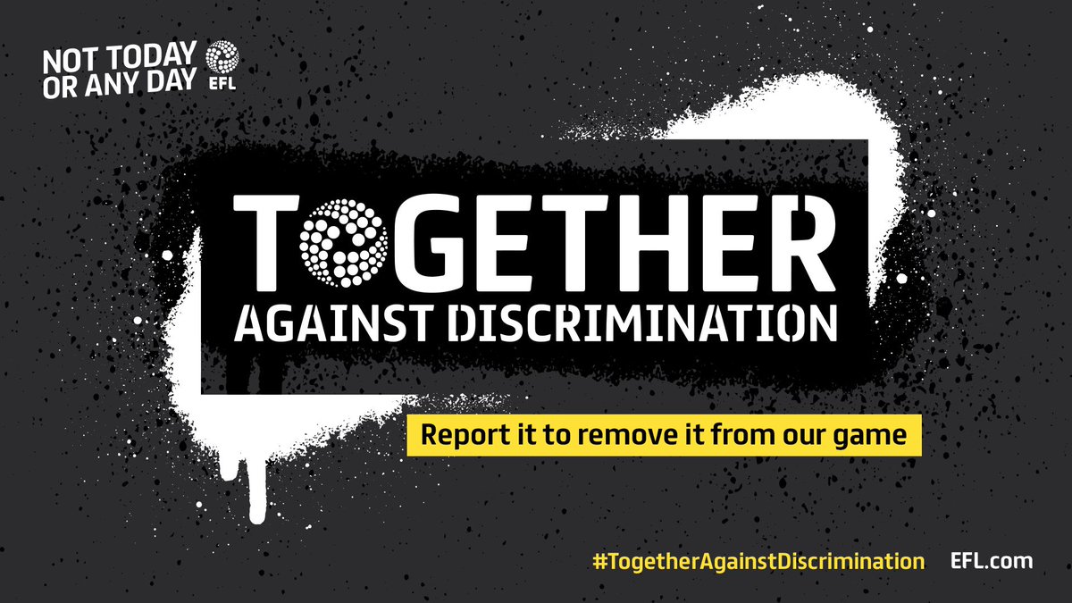 burtonalbionfc's tweet photo. We do not accept racism or any form of discrimination and abuse in our game - Not Today or Any Day. So if you spot it online or at the game - report it. 

#TogetherAgainstDiscrimination 

#BAFC #Brewers https://t.co/woMMMqp5wo
