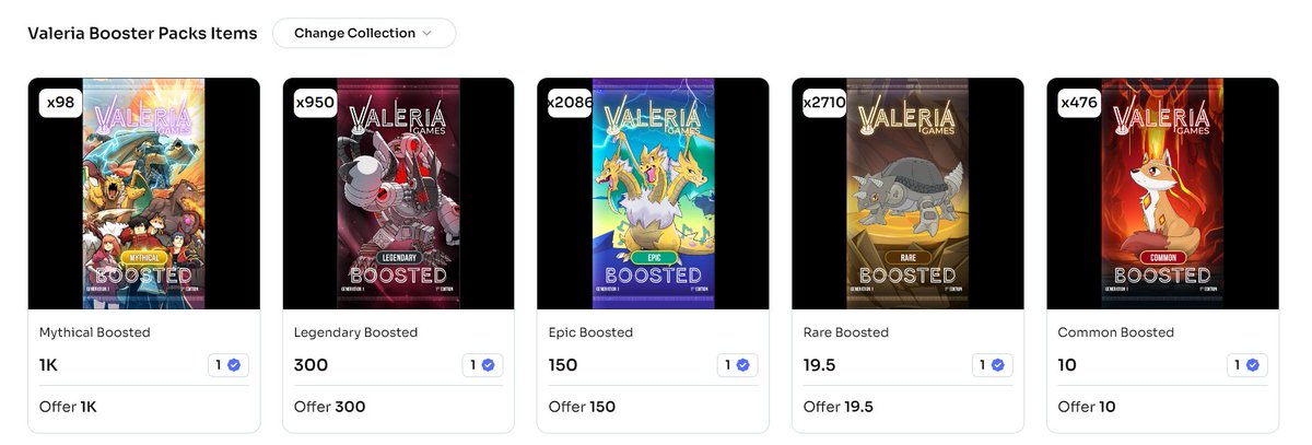 Grail.eth (@graildoteth) on Twitter photo Tis the meta season of web3 game airdrops.
My 395 <a href="/ValeriaStudios/">Valeria Games</a> lands scored the following Valeria booster packs during the 16 week chest staking period:
98 mythic
950 legendary
2086 epic
2710 rare
476 common
All 'Boosted' (higher rarity drop packs). They can be sold for Tis the meta season of web3 game airdrops.
My 395 <a href="/ValeriaStudios/">Valeria Games</a> lands scored the following Valeria booster packs during the 16 week chest staking period:
98 mythic
950 legendary
2086 epic
2710 rare
476 common
All 'Boosted' (higher rarity drop packs). They can be sold for