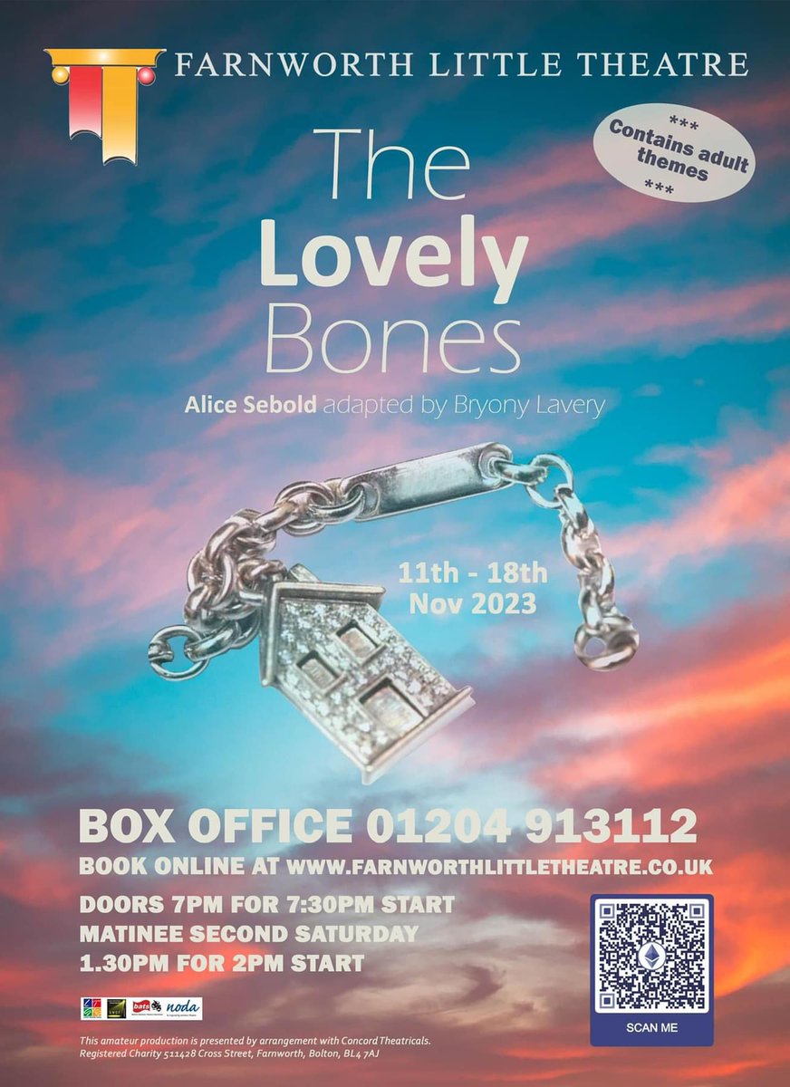 My daughter Jaime Morris has her first lead role in The Lovely Bones at Farnworth Little Theatre, 11-18 Nov. My wife Emma is in it too! Really looking forward to seeing it, but for one particular reason, I’m not! If you know you know! Please get tickets to support local theatre.
