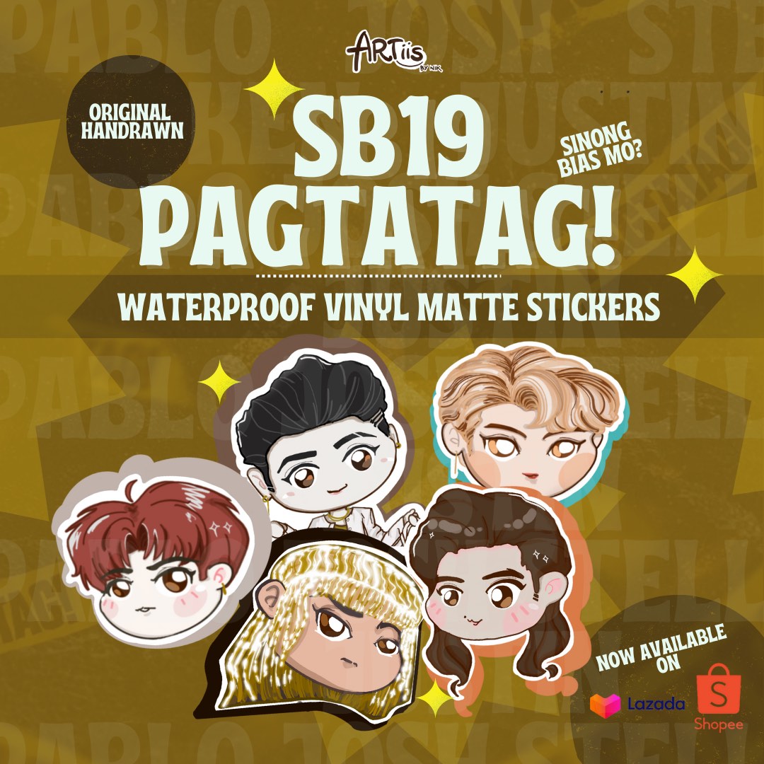 SB19 Pagtatag ⚠️ Chibi Head Waterproof Vinyl Matte Stickers❗️

Now Available on Shopee &amp; Lazada ‼️ 

..or you can DM me on IG for your custom request 😊🙏