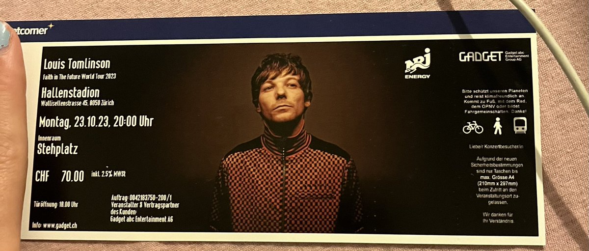 drugsofod_'s tweet image. Verkaufe noch 1 Stehplatzkarte für Louis Tomlinson Konzert in Zürich (Schweiz) (23. Oktober)

also wenn du Interesse hast oder jemanden kennst, der es hat, dm mich bitte!! 

Verkaufe es für 40€. Gekauft für 72€

IG: Mathilde.scht