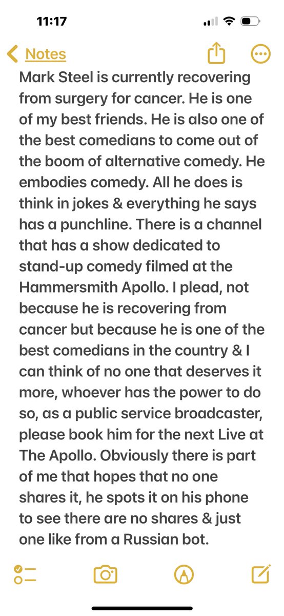 If you like comedy, please read and share. It would be wonderful for this to come off. Stranger things have happened…