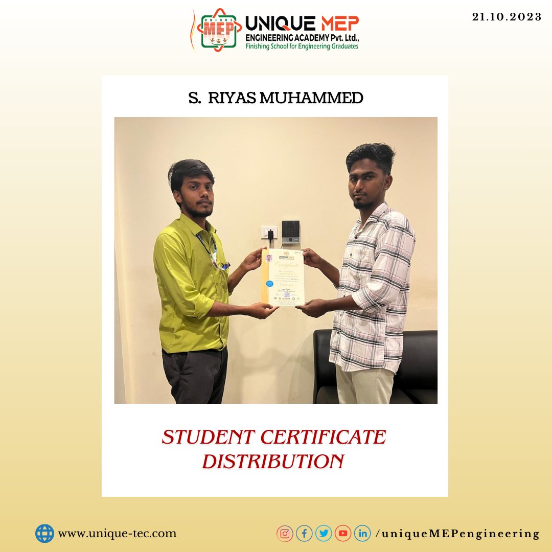 uniqueMEPengg's tweet photo. Student Certificate Distribution
๐๐๐ฝ๐๐๐๐ ๐พ๐๐๐พ๐๐
https://t.co/6nXY7OD5mm
#uniqueengineering #uniqueengineeringserviecs
#uniquemepengineering #technology #engineering #uniquemepengineering
#mepservices #mepengineering #mep #bim
#electrical #mechanical #civilengineering https://t.co/bO1YyOodMC