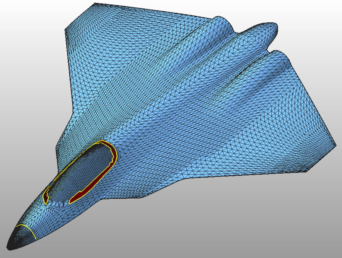garcfd's tweet image. Just doing  bit of surface repair in #netfabb - there is something very satisfying about just stitching triangles together (the auto repair is no good here).