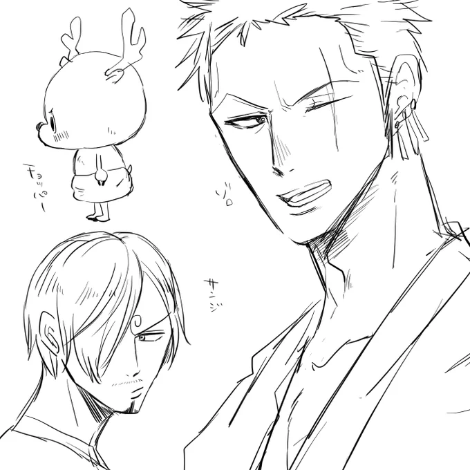 これはちびっこに描いてと言われて描いたわんぴ落書き