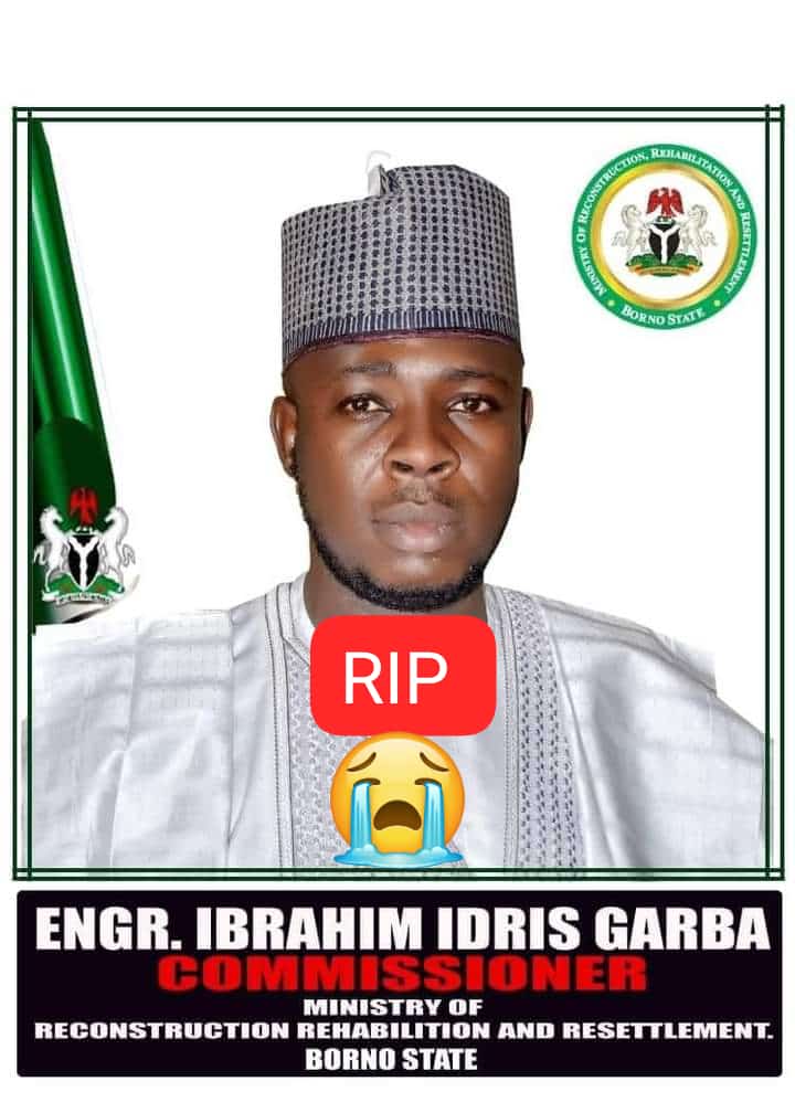 BankiJr's tweet photo. Another sad loss for Borno state
The Newly appointed Commissioner of RRR, Engr. Ibrahim Idris GARBA is Dead. 
He died in his sleep at his Guest House at 777. It is suspected that he was poisoned. Investigation ongoing at the University of Maiduguri Teaching Hospital. Killaboi https://t.co/9tH7POzOyg