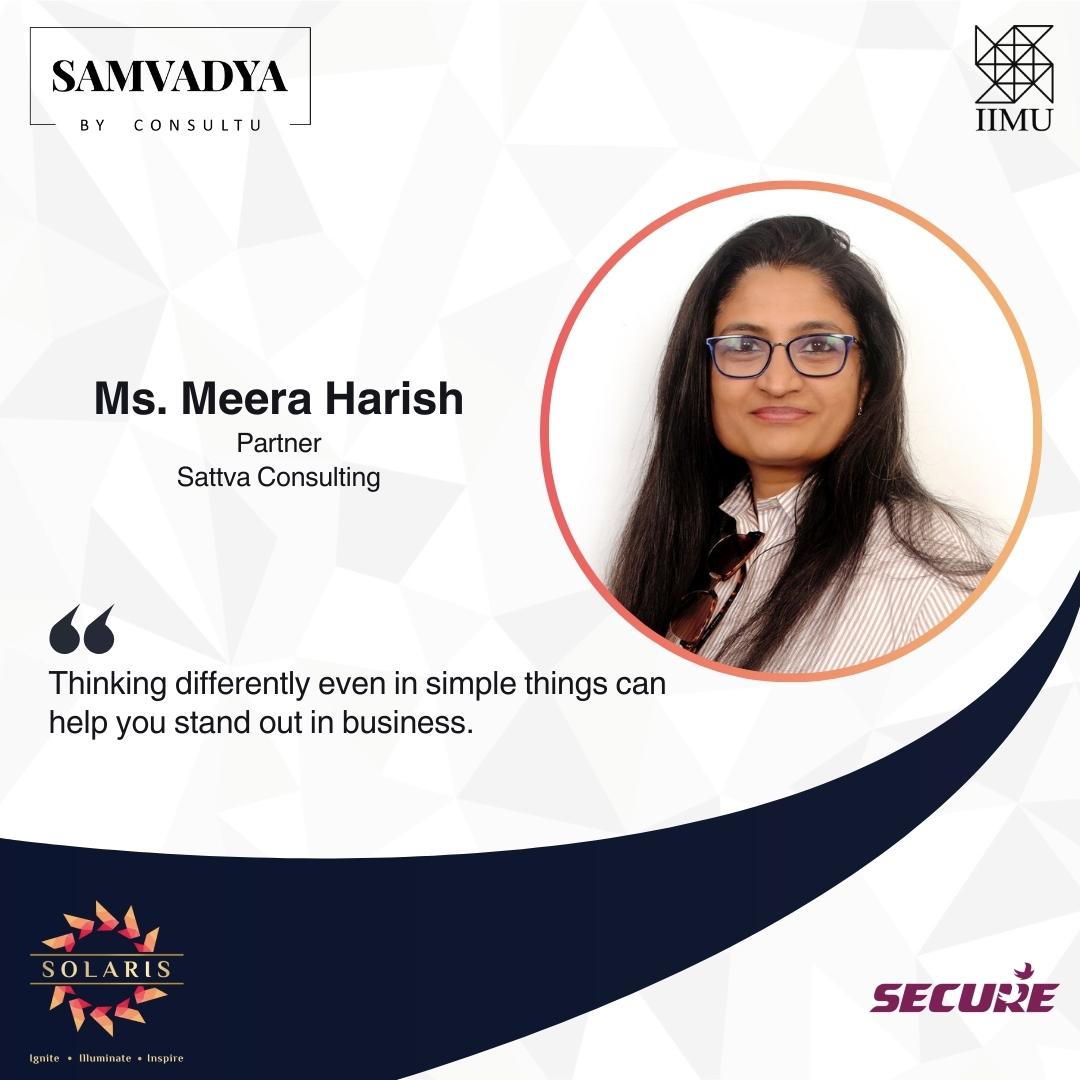 IIM_Udaipur's tweet photo. #IIMUdaipur is proud to host Solaris, The Annual Management Fest 2023. The first speaker of #Samvadya, the Consulting Symposium, Ms. Meera Harish, Partner, Sattva Consulting, spoke about a corporation's responsibility towards sustainable practices.
#Solaris2023 #NetZero #IIMU https://t.co/cjZxcjoaqh