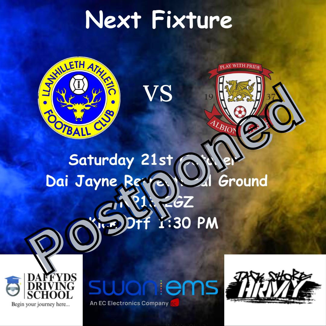 LlanAFC's tweet photo. 🟡🔵🟡🔵🟡🔵
  𝕋𝕠𝕕𝕒𝕪'𝕤 𝔾𝕒𝕞𝕖

Today's game has fallen victim to the weather. 🌧️☔

Today's sponsors was 𝗗𝗮𝗳𝗳𝘆𝗱𝘀 𝗗𝗿𝗶𝘃𝗶𝗻𝗴 𝗦𝗰𝗵𝗼𝗼𝗹, 𝗝𝗮𝗰𝗸 𝗦𝗵𝗼𝗿𝗲 𝗔𝗿𝗺𝘆 ( @RhysJones_9 )

#UPPASTAGS https://t.co/bzcthfUoma