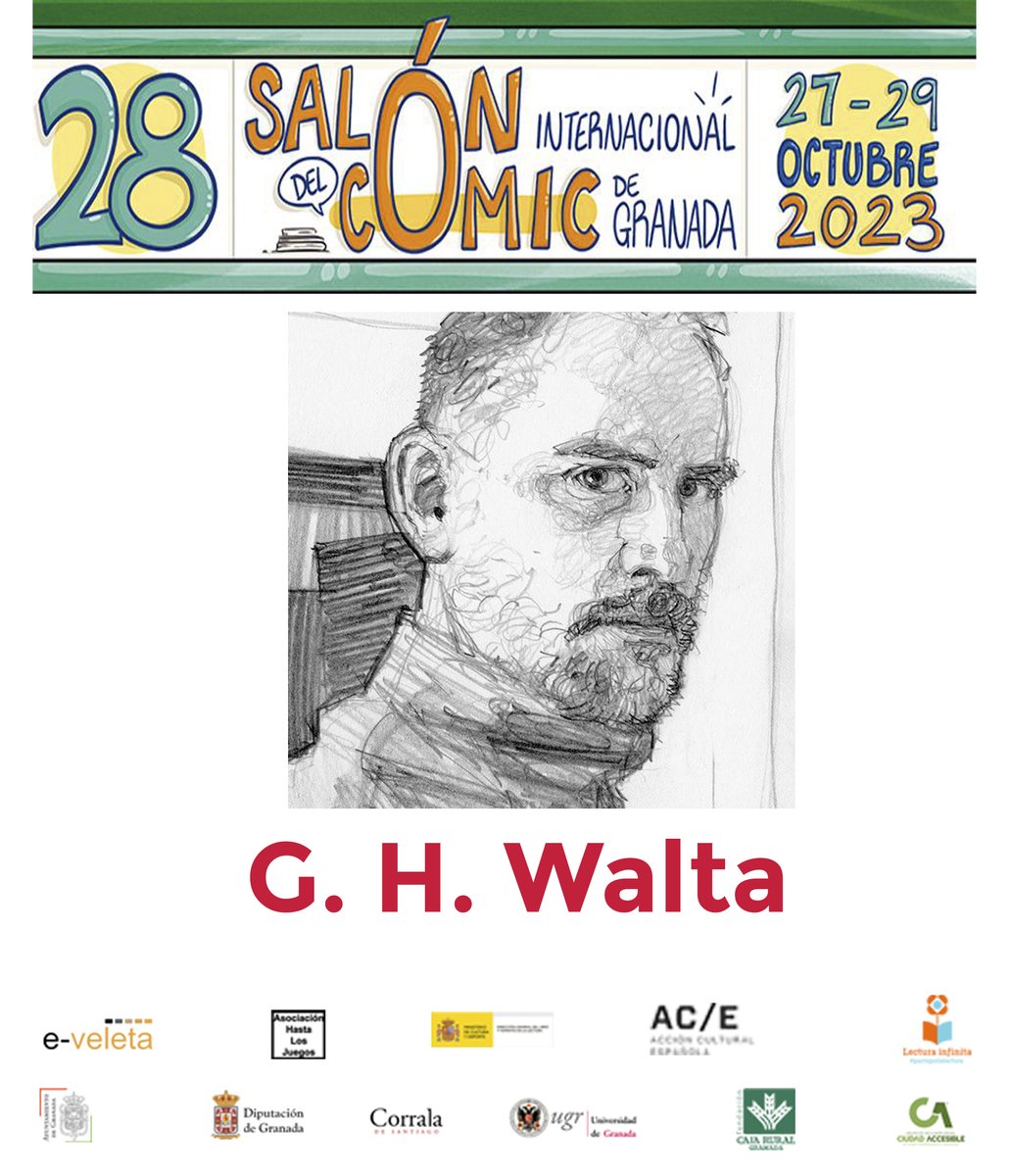 Invitados 28 Salón Cómic Granada #comicGR, ilustres granadinos <a href="/ghwalta/">GABRIEL H. WALTA</a> , <a href="/JorgeJimenezArt/">Jorge Jiménez</a> y Carlos Hernández cuya exposición podéis visitar en la Corrala de Santiago hasta el domingo 29.

27-29 de octubre en la Fuente de las Batallas-Carrera de la Virgen

saloncomicgranada.com