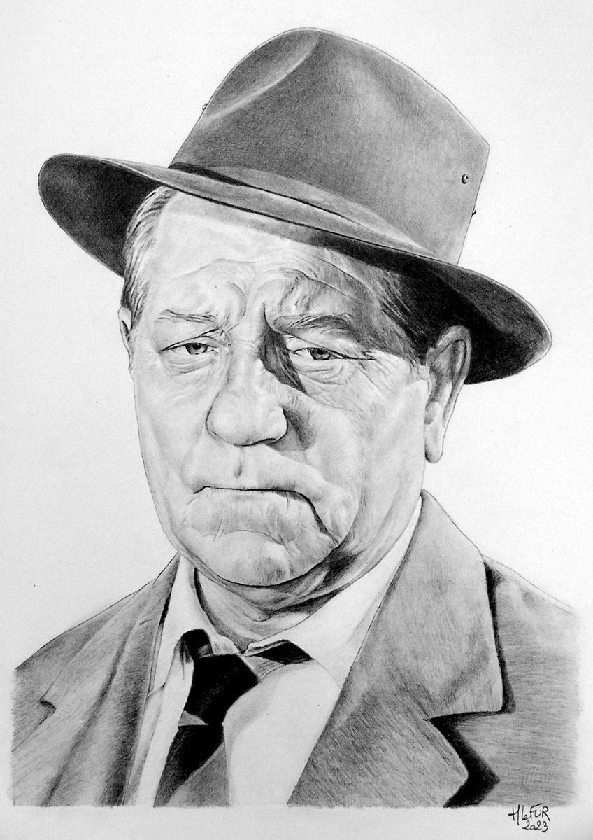 Portrait de Jean GABIN,  dans ' Maigret ...'
Dessiné Aux crayons graphite Caran d'Ache et Hi-uni de Mitsubishi du 7h au 9b 
Sur feuille A3 Bristol Lana 
#jeangabin #maigret #dessindujour #dessin #portrait #art #artrealism #crayon #graphite #graphitedrawing #realismart