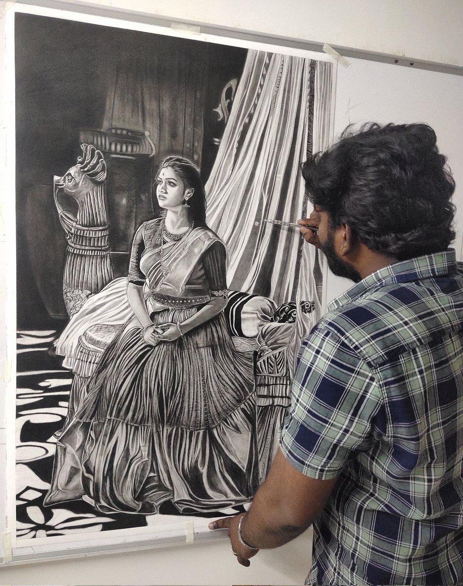 Bobby137Kumar's tweet photo. The National film award winner @KeerthyOfficial 
3*4 Feet realistic portrait of @KeerthyOfficial @MahanatiTheFilm https://t.co/Aeew3iEf85