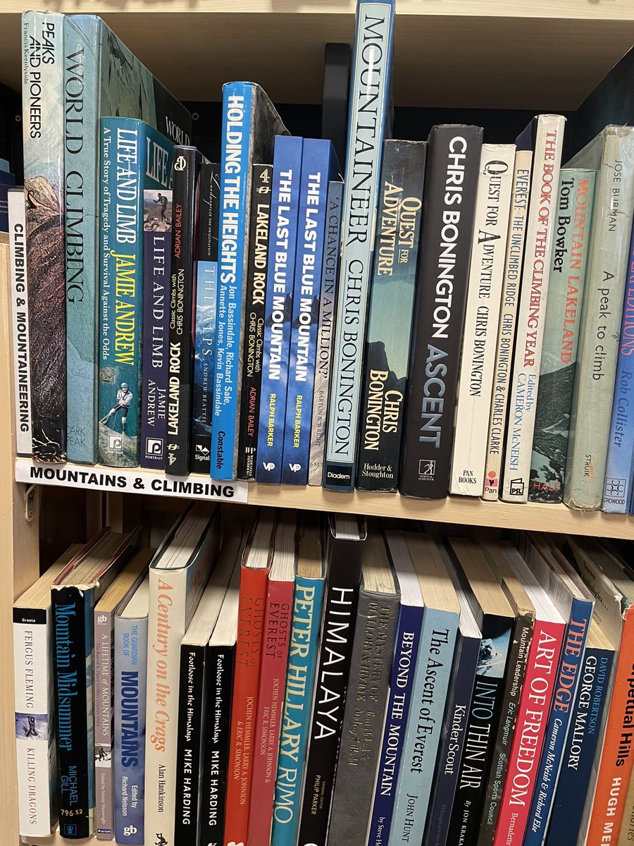 KIbooksandmusic's tweet photo. Managed to get another three ‘half shelves’ into our rejigged mountains and climbing section. It’s also next to where you’ll find all our walking books and loads of local stuff (new, bargain new & s/h) #booksbooksbooks #ilovebooks #kelhamisland #supportindependentshops https://t.co/q3YqU0oGwp