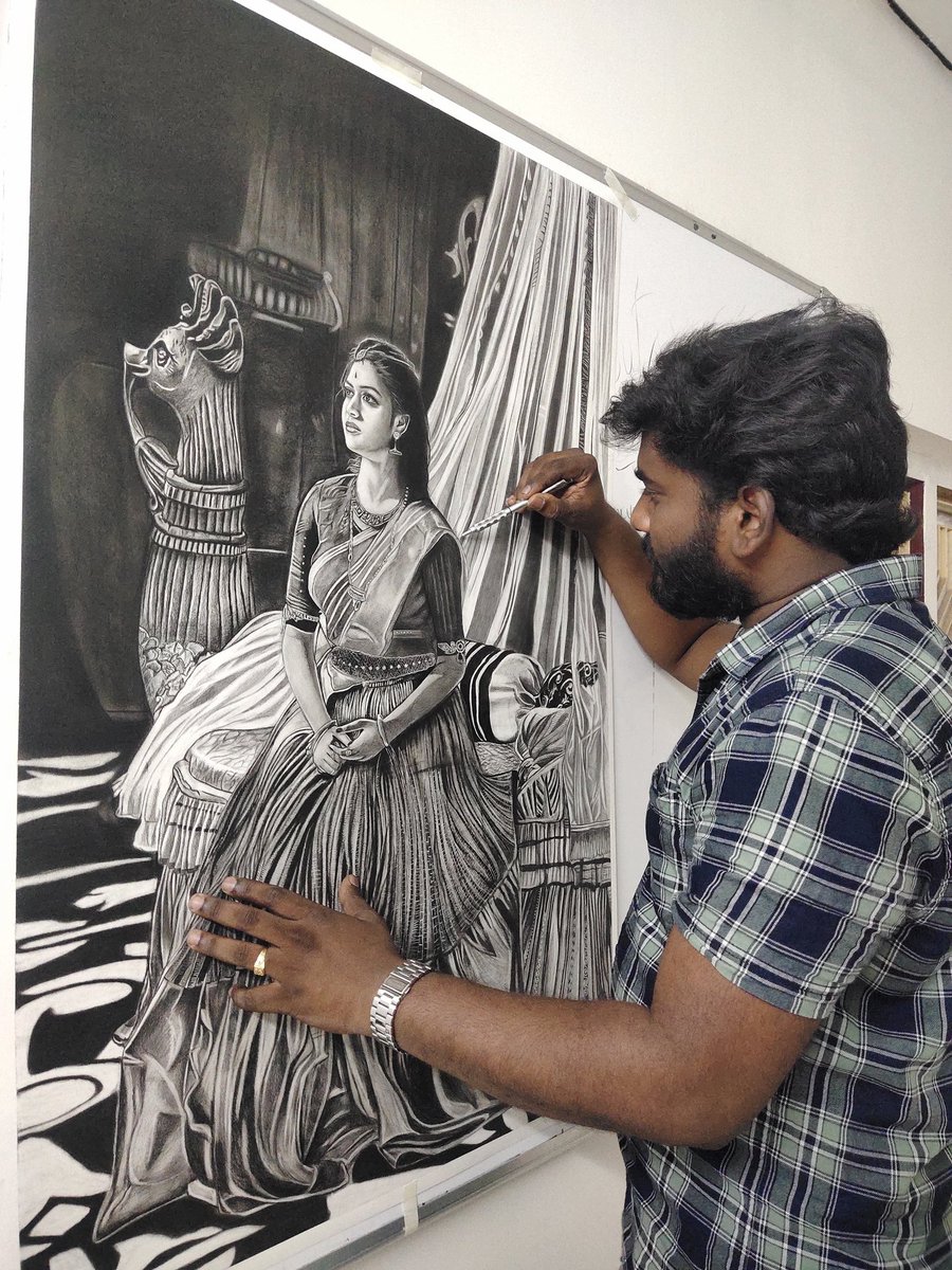Bobby137Kumar's tweet photo. The National film award winner @KeerthyOfficial 
3*4 Feet realistic portrait of @KeerthyOfficial @MahanatiTheFilm https://t.co/Aeew3iEf85