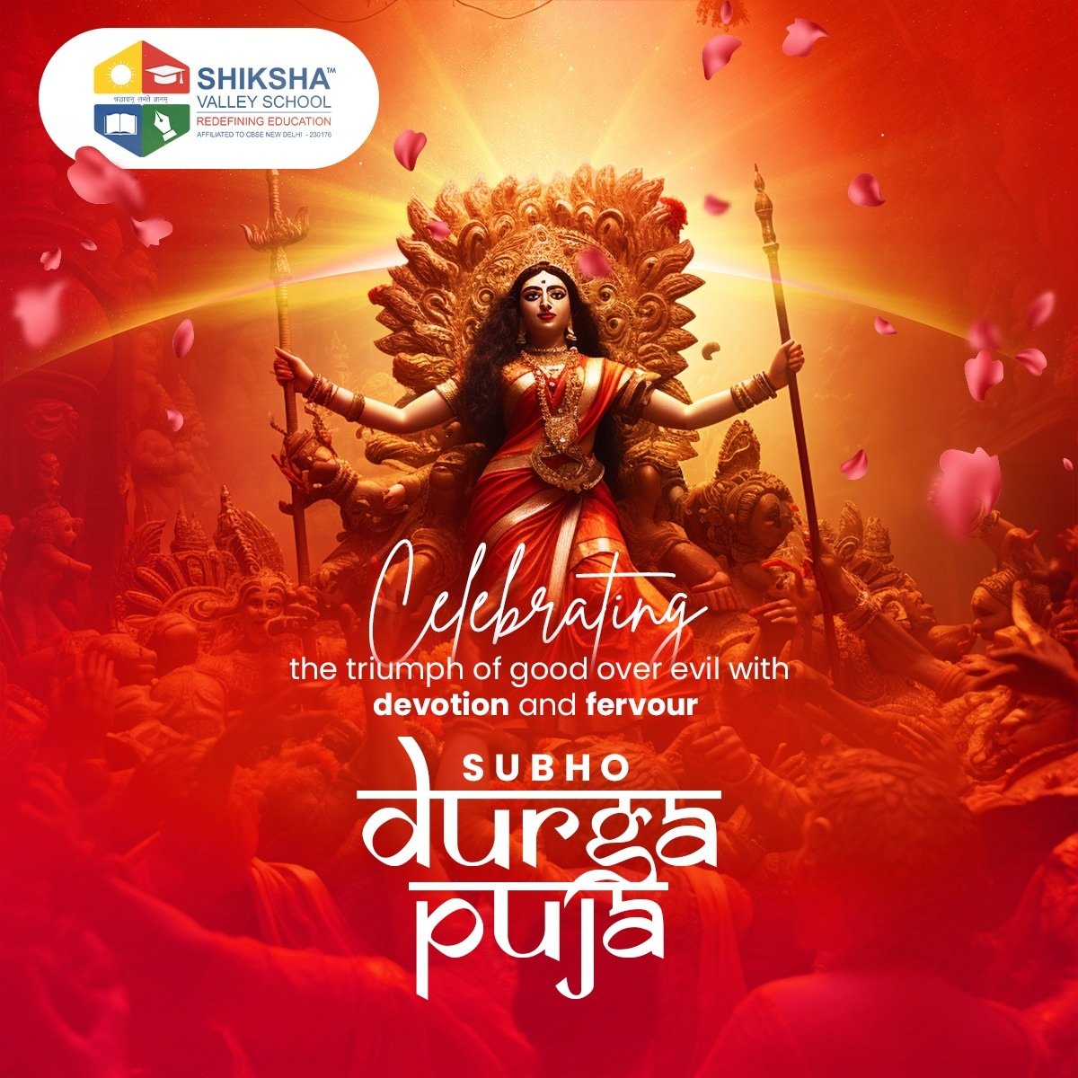 In an atmosphere of unwavering devotion, Shubh Durga Puja shines as a luminous celebration of the victory of good over evil.🌟🙏

#Shikshavalleyschool #SVS #BoardingSchool #Students #DurgaPuja #DurgaPuja2023 #DurgaPujo #Durgapujo2023 #DurgaPujaFestivities #Durgamaa